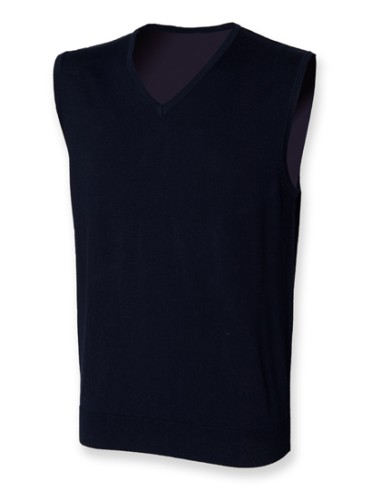 H-H724-Mens Lightweight Sleeveless V-Neck Jumper